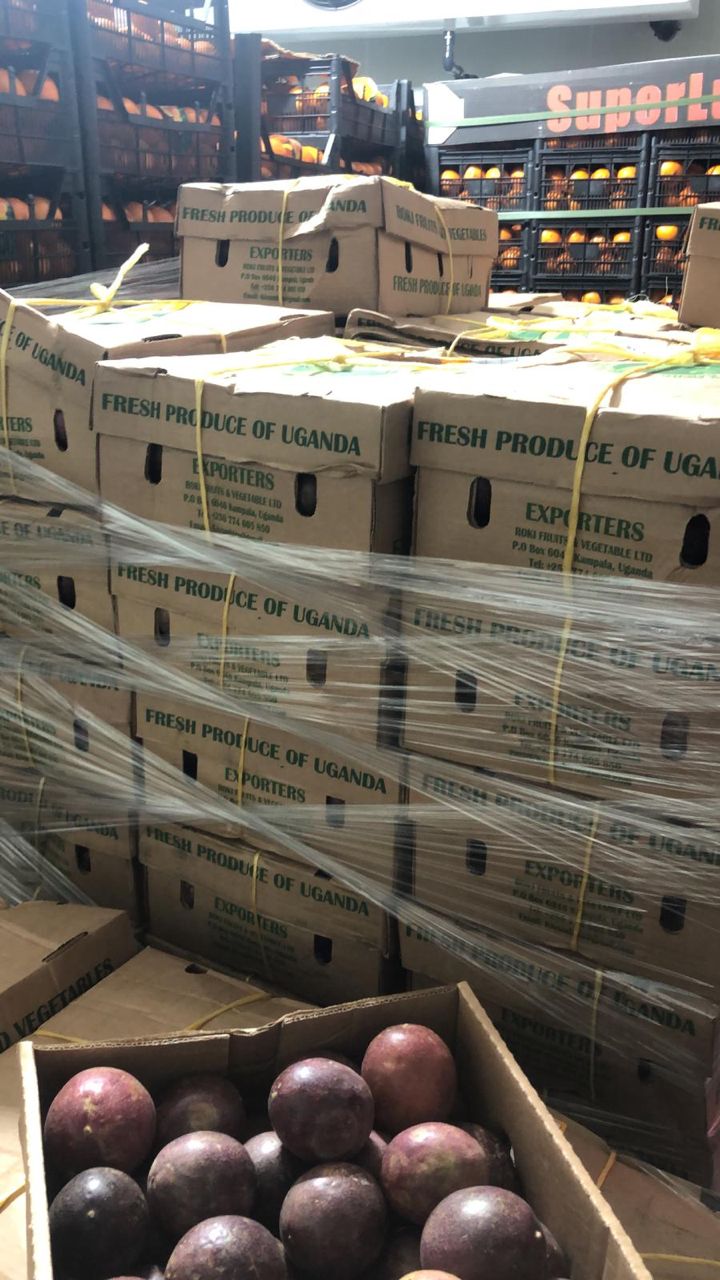 Fresh produce boxes prepared for cargo movement